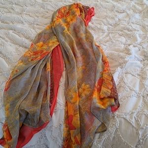 Sheer floral scarf
